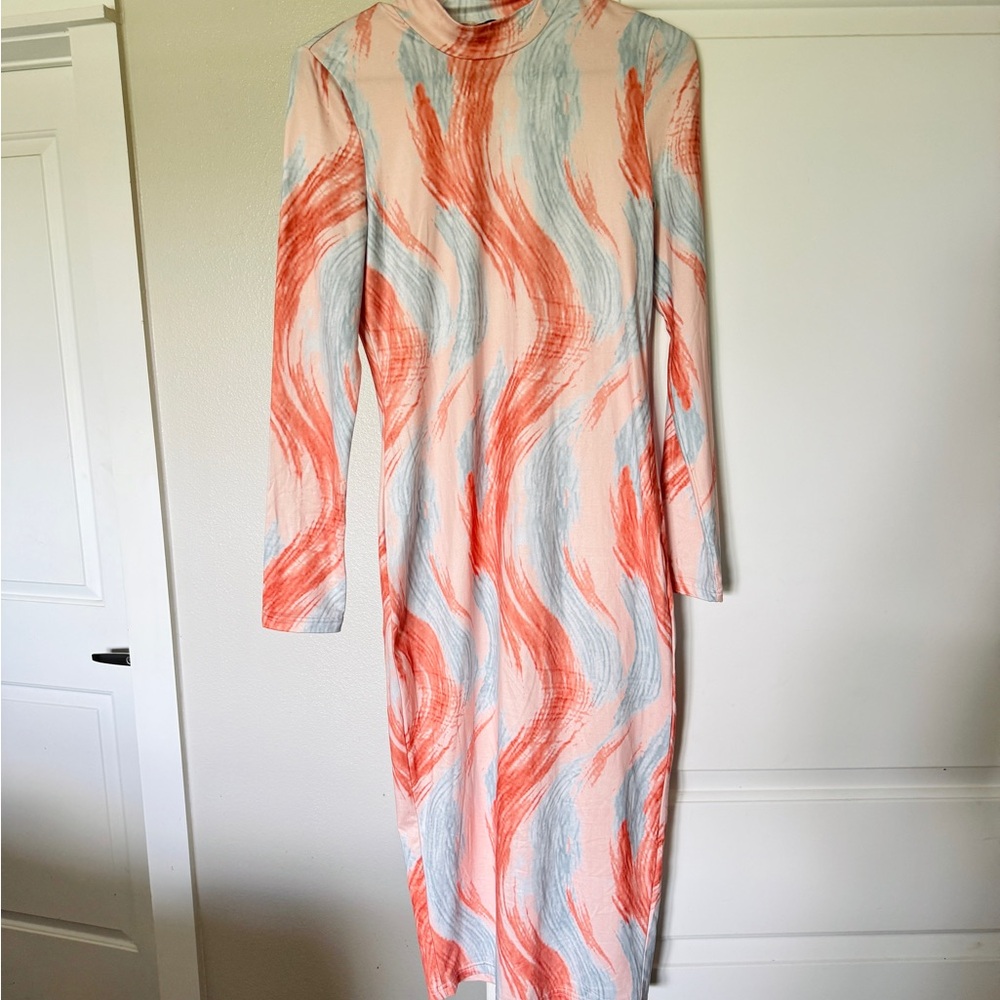 Abstract Swirl Midi Dress